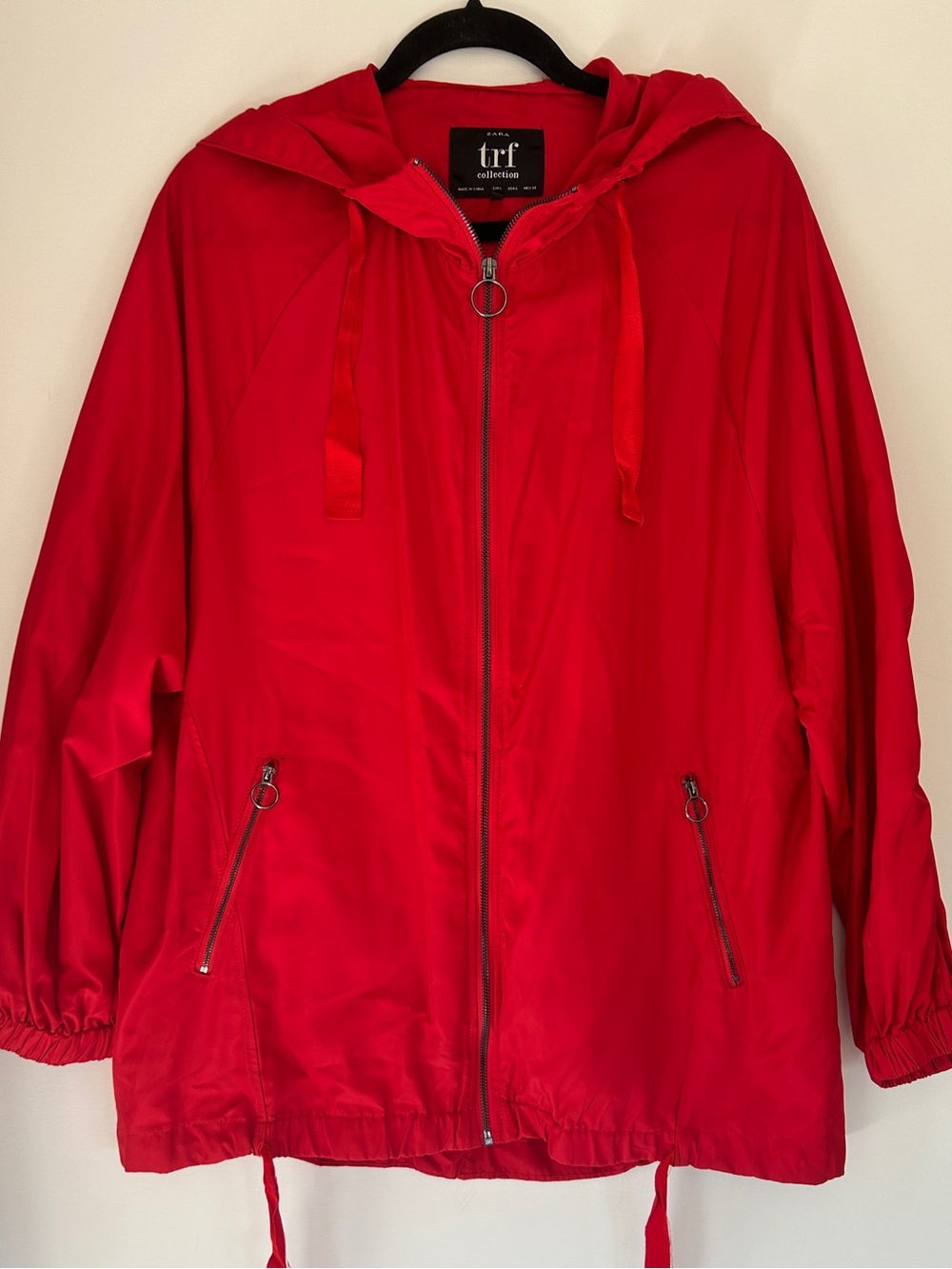 Zara TRF Packable Hooded Windbreaker Jacket - Folds in to Carry Bag